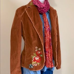 Kikit embroidered corduroy boho jacket.